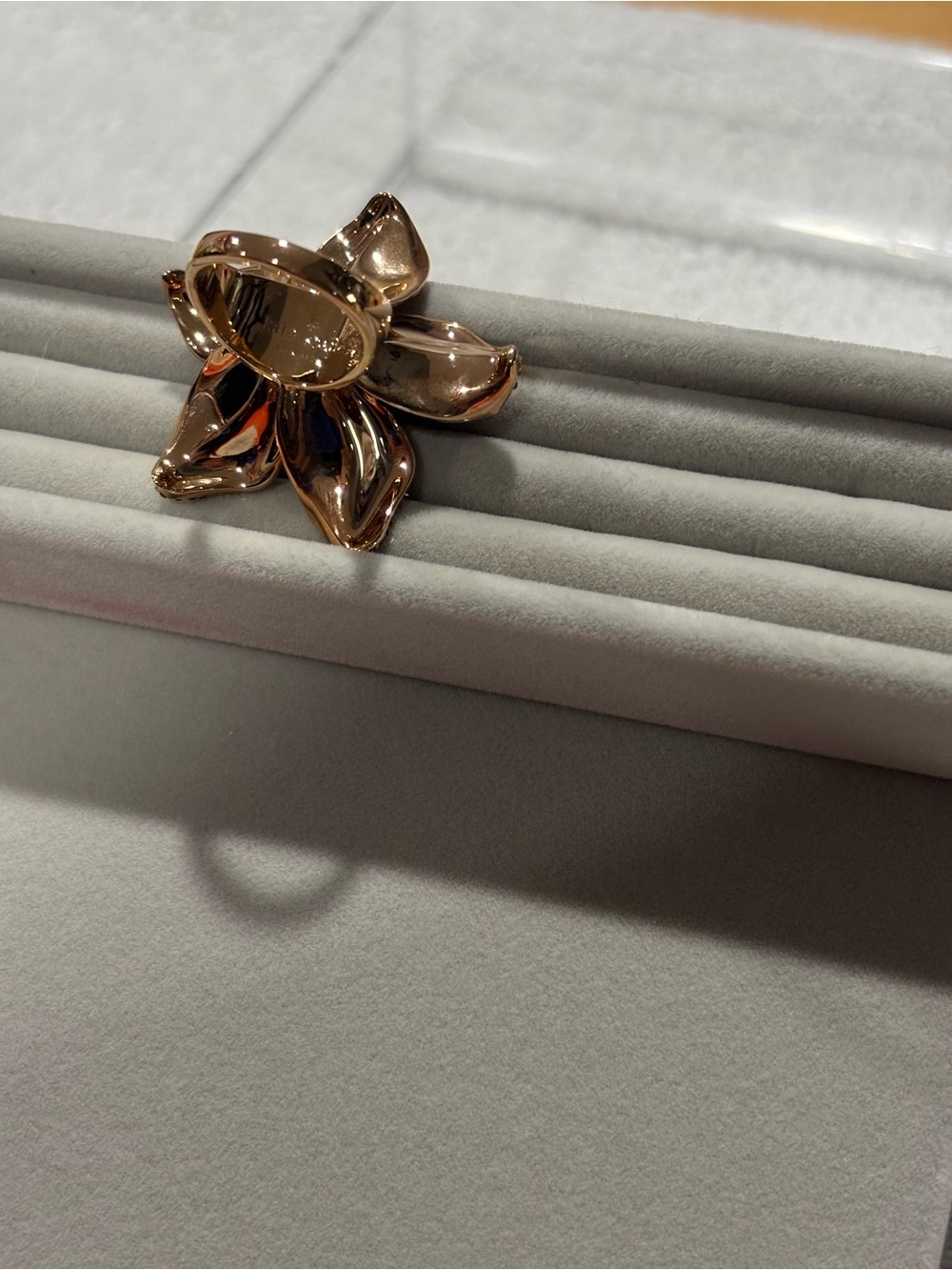 kate spade Pink Flower Rose Gold Ring size 5 - Picture 9 of 12
